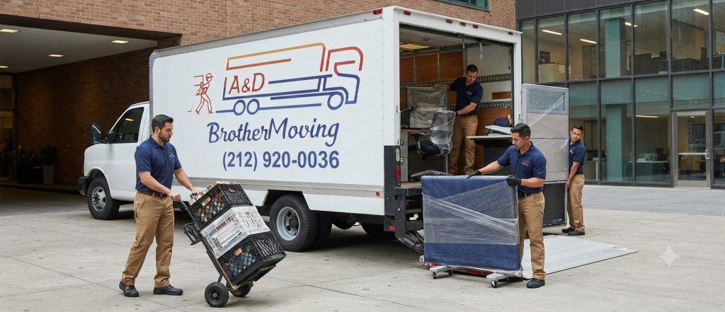 Commercial moving service helping with an office move in Queens