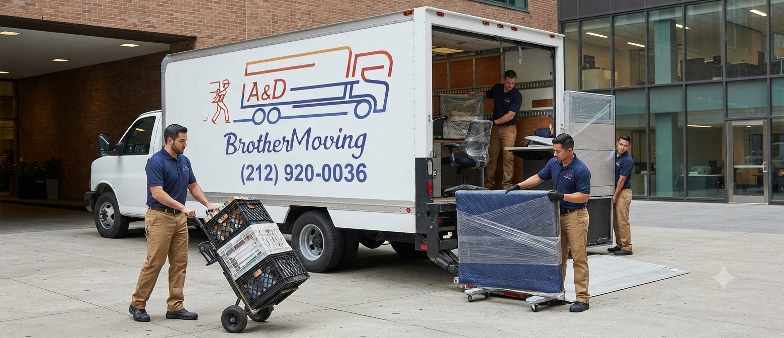Commercial moving service helping with an office move in Queens